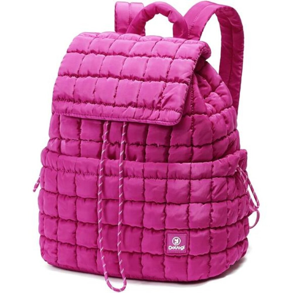 Pink Quilted Backpack for Women